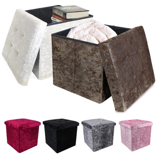 VELVET FOOT STOOL OTTOMAN